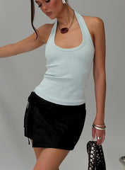 Baseline Scoop Halter Rib Vest Icy Blue
