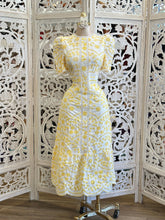 Yellow Eyelet Midi Dress- No Estira, Not Stretchy