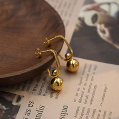 18K Gold-Plated Ball Drop Earrings