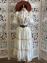 Tiered Embroidered Midi Dress- Not Stretchy, No Estira