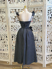 Polka Dot Corset Midi Dress -Not Stretchy, No Estira