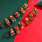 18K Gold-Plated Christmas Charm Ring