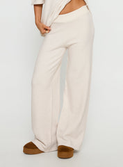 Bekki Wide Leg Knit Trousers Oat