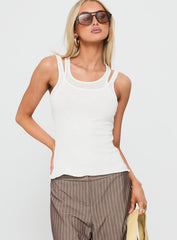 Ceyla Layered Vest Top White