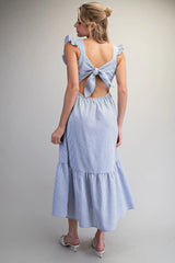 The Eliana Striped Tie Back Maxi Dress