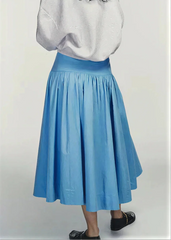 CLAIRE BLUE MIDI SKIRT
