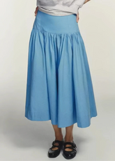CLAIRE BLUE MIDI SKIRT