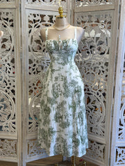 Sage Pattern SunDress - Estira, Stretchy