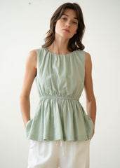 SAIGE PEPLUM TANK TOP
