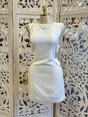 Bow Line Mini Ivory Dress -No Estira, Not Stretchy