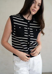 LOURDES STRIPED KNIT TOP