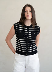LOURDES STRIPED KNIT TOP