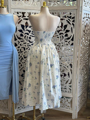 Lily Floral Midi Dress- Slightly Stretchy,Estira Poco