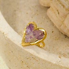 18K Gold-Plated Heart-Shaped Ring