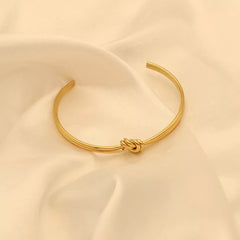 18K Gold-Plated Knot Open Bracelet