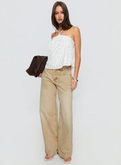 Moonlit Top White Polka