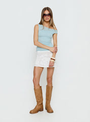 Skaia Layered Sheer Top Blue