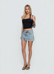 Ghisella Square Neck Halter Top Black