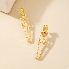 Halloween 18K Gold-Plated Skeleton Earrings