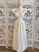 Corset Floral Midi Dress - Estira Poco , Slightly Stretchy