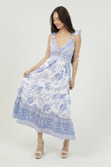 The Hailey Lace-Up Ruffle Dress