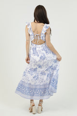 The Hailey Lace-Up Ruffle Dress