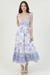 The Hailey Lace-Up Ruffle Dress