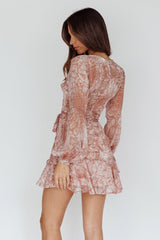 Kerry Layered Balloon Sleeve Dress Nude