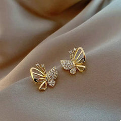 18K Gold-Plated Butterfly Stud Earrings