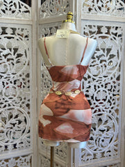 Shimmer Lined Tie Dye Dress- Estira, Stretchy
