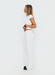 Gavrielle Jersey Wide Leg Trousers White