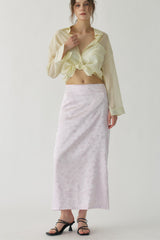 Rosalie Satin Jacquard Midi Skirt