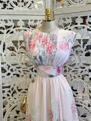 Boat Neck Floral Maxi Pastel Dress-Stretchy, Estira