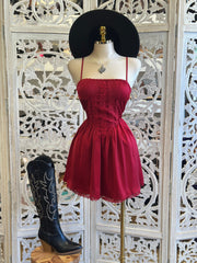 Deep Ted Lace Mini Dress- Stretchy, Estira