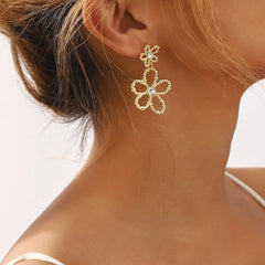 Alloy Floral Drop Earrings
