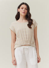MEGAN GINGHAM GAUZE BLOUSE