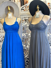 Crochet Top Maxi Dress - Estira, Stretchy
