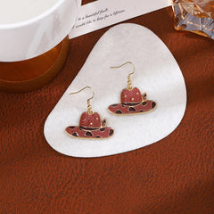 Cowboy Hat & Bottle Dangle Earrings