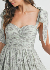 GEMMA FLORAL RUCHED MIDI DRESS
