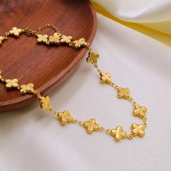 18K Gold-Plated Clover Charm Necklace