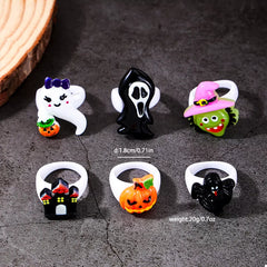 6 Piece Halloween Themed Rings