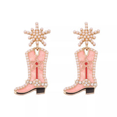 Cowgirl Boot Dangle Earrings