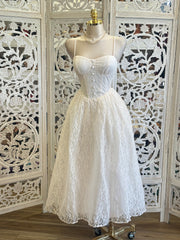Lace Cami Puff Ivory Dress -Estira, Stretchy