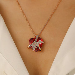 Heart-Shaped MOM Pendant Necklace