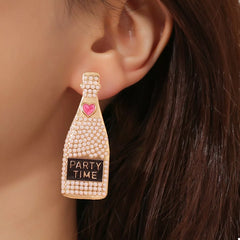 Champagne Bottle Pearl Earrings