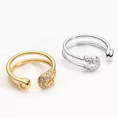 Zircon Double Band Open Ring