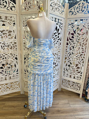 Ella Blue Floral Maxi Dress-Stretchy, Estira