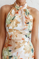 Shana Halterneck Maxi Dress Floral Yellow