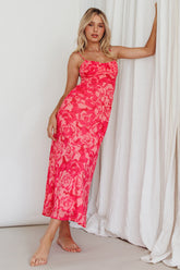Nerida Twist Back Maxi Dress Swirl Pink