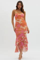 Avalee Layered Hem Mesh Dress Pink